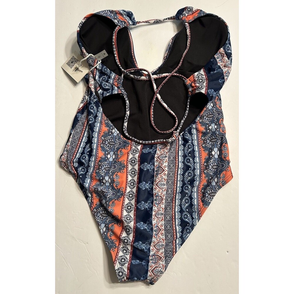 Cupshe One Piece Multicolor Swimsuit Fleet Of Time Size medium NWT - Picture 6 of 9